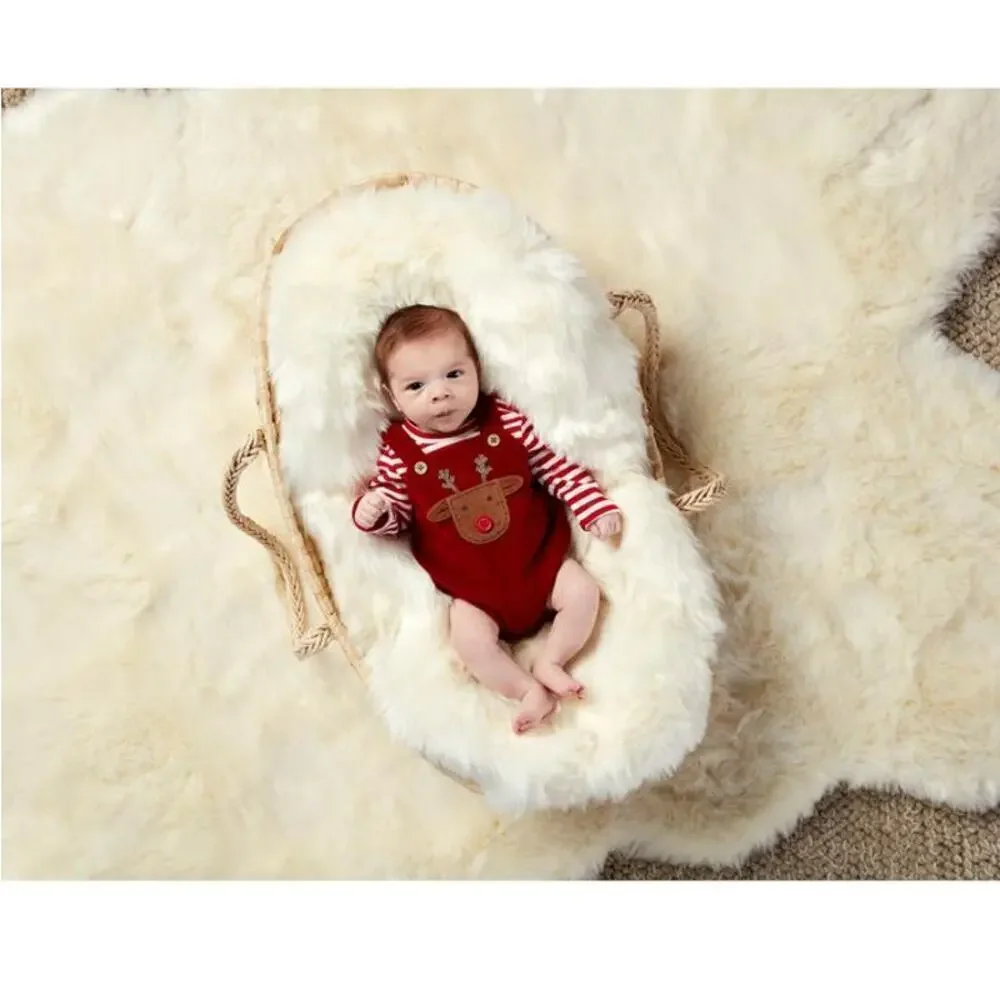 Mudpie Baby Red Reindeer Corduroy Bubble Set Size 6-9 M